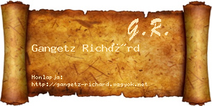 Gangetz Richárd névjegykártya